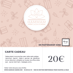 Carte cadeau hammam jasmin de 20e